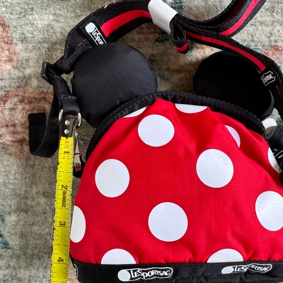 LeSportsac Mini Minnie Mouse Red and Black Polka Dot crossbody purse - Picture 3 of 4